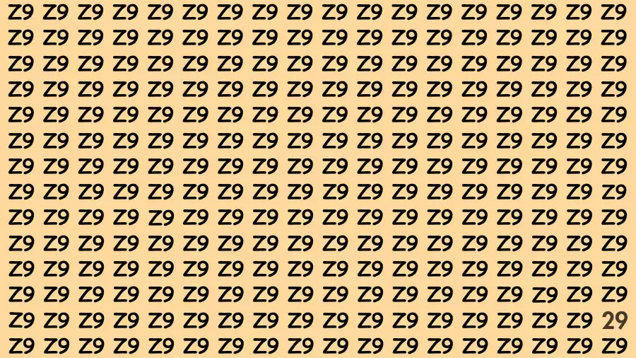 Observation Brain Challenge: Only Sharp Eyes Can Find the Number 29 among Z9 in 10 Secs
