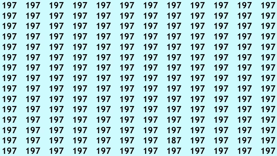 Observation Brain Test: If you have 50 50 Vision Find the Number 187 in 10 Secs