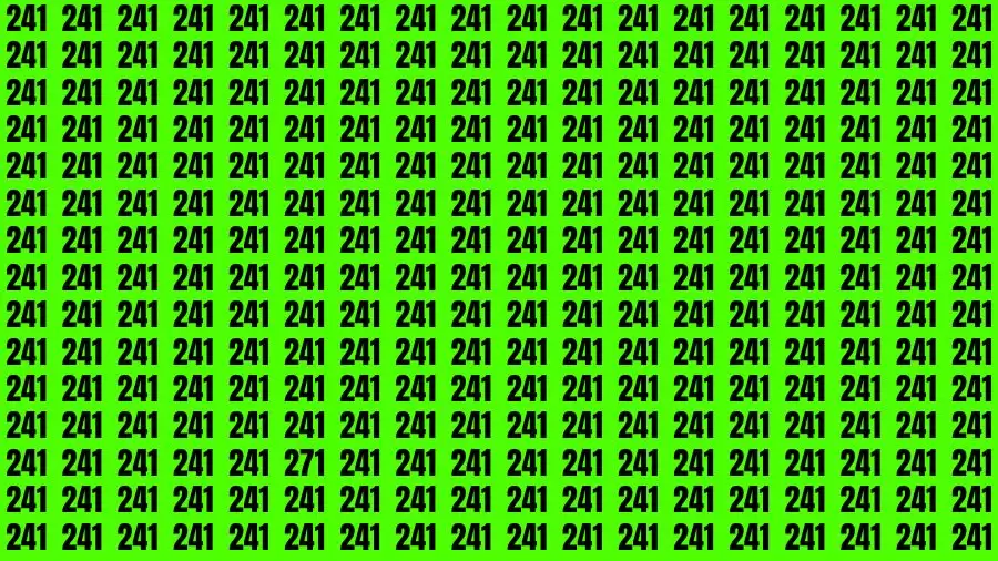 Only A Human With 360 Vision Can Spot the Number 271 among 241 in 15 Secs