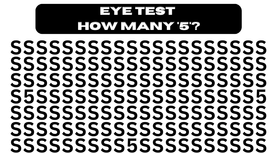 Test Visual Acuity: Can you spot all the 5s in this Image?