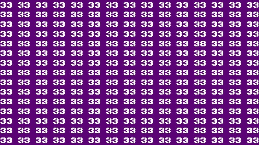 Test Visual Acuity: If you have 50/50 Vision Find the Number 38 among 33 in 15 Secs