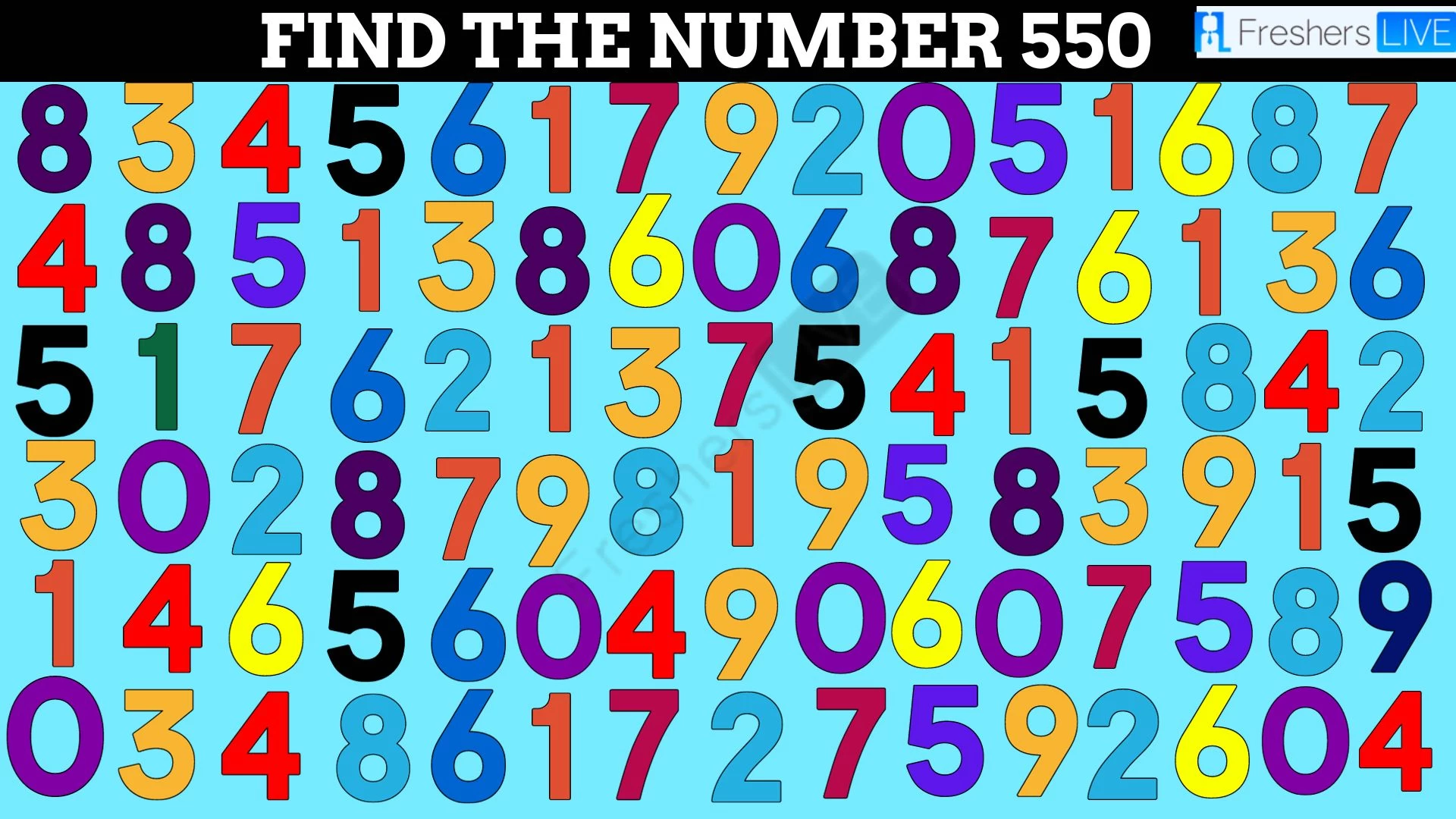 Test Your Lateral Thinking Skills Find the Number 550 Within 10 Seconds