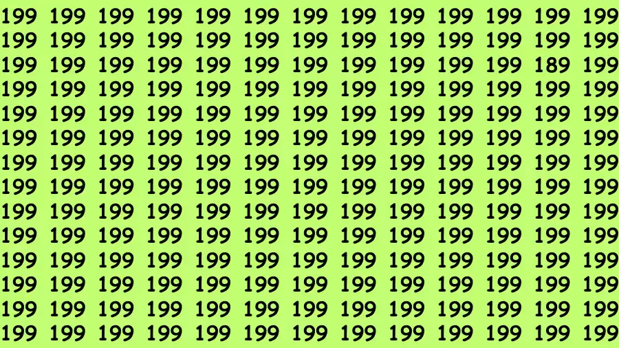 Thinking Test: Can you Spot the Hidden Number 189 in 14 Secs