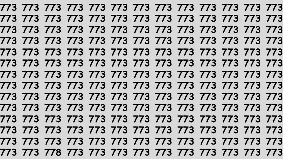 Thinking Test: Can you Spot the Hidden Number 778 in Less than 10 Secs