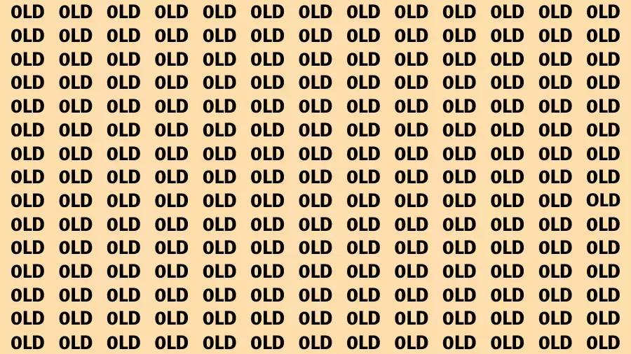 Visual Test: If you have Eagle Eyes Find the word Old in 12 Secs
