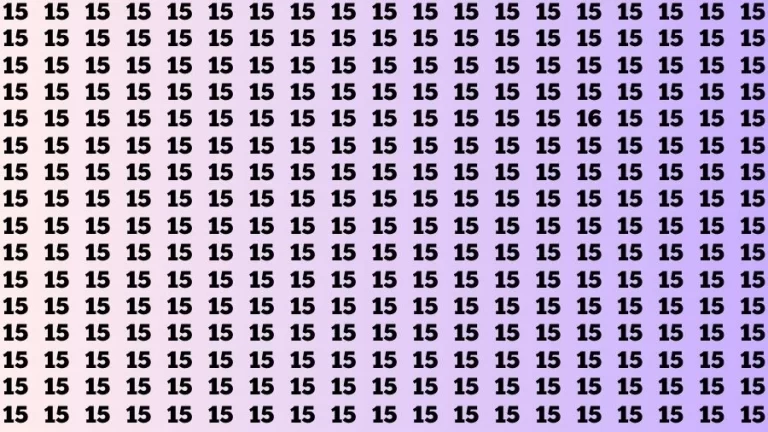 Optical Illusion Brain Challenge: If you have Sharp Eyes Find the Number 16 among 15 in 15 Secs