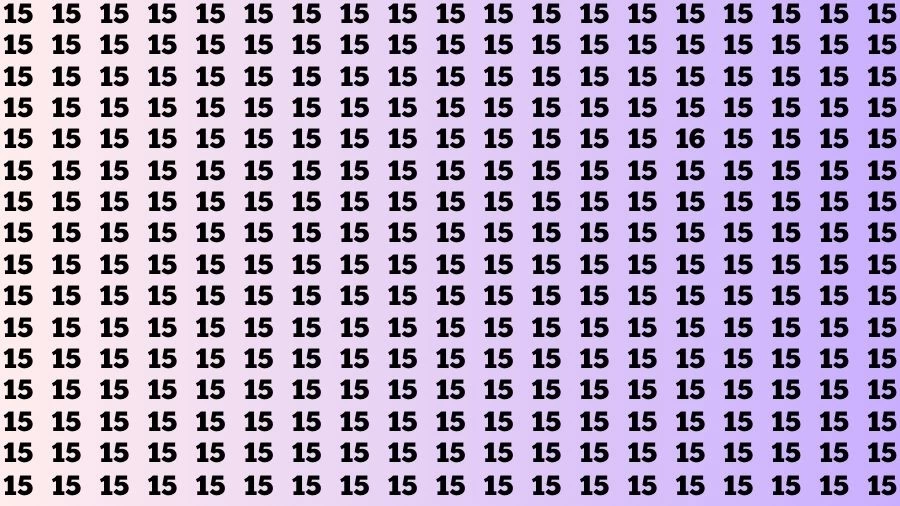 Optical Illusion Brain Challenge: If you have Sharp Eyes Find the Number 16 among 15 in 15 Secs