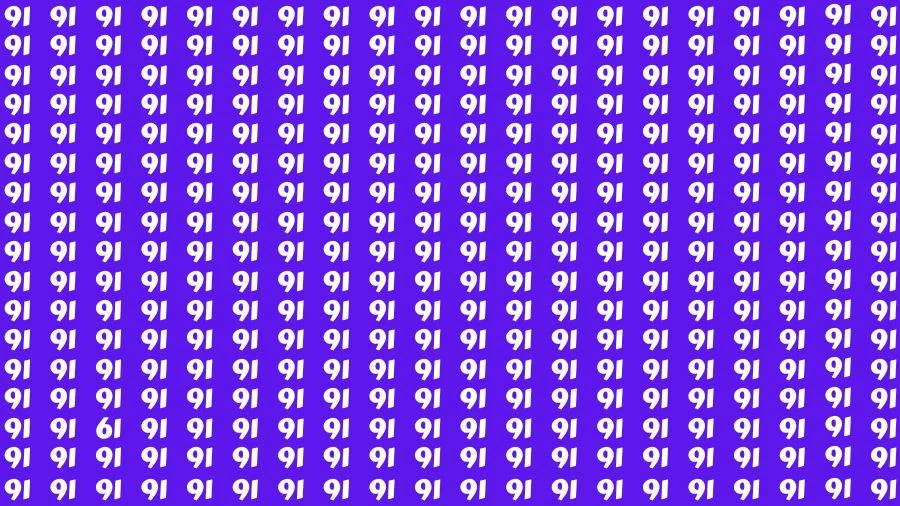 Optical Illusion Visual Test: If you have Eagle Eyes Find the Number 61 among 91 in 14 Secs