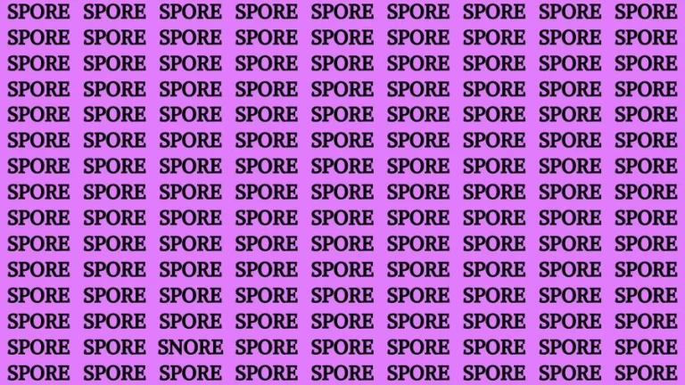 Optical Illusion Brain Challenge: If you have Sharp Eyes Find the Word Snore among Spore in 20 Secs