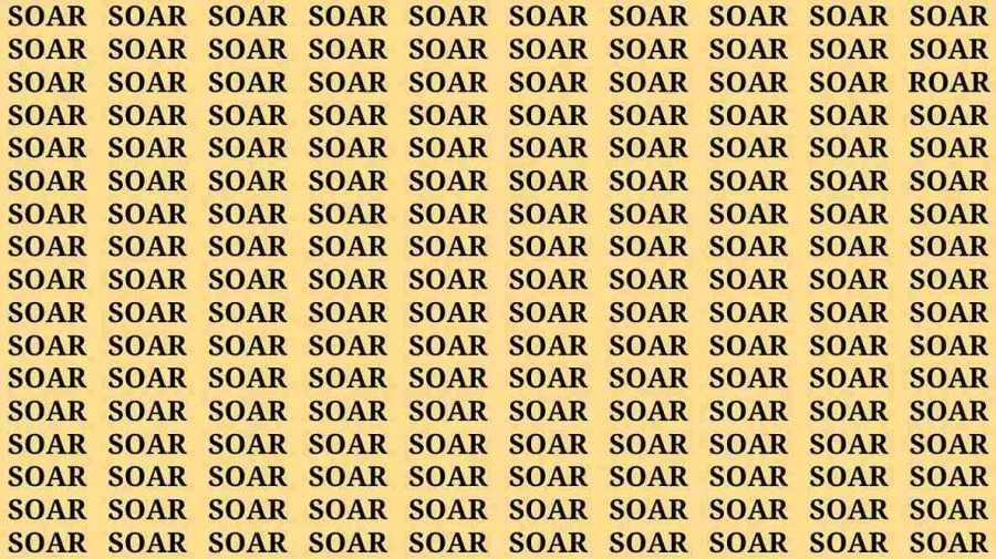 Test Visual Acuity: If you have Sharp Eyes Find the word Roar among Soar in 20 Secs