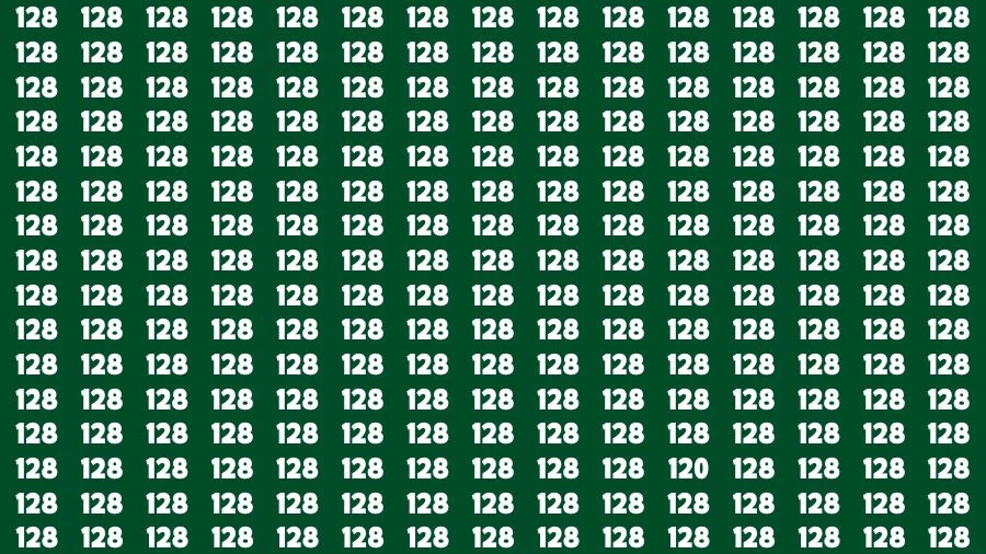 Optical Illusion Brain Challenge: If you have Sharp Eyes Find the Number 120 among 128 in 15 Secs