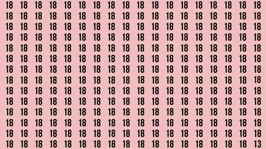 Observation Visual Test: If you have 50/50 Vision Find the Number 13 in 15 Secs