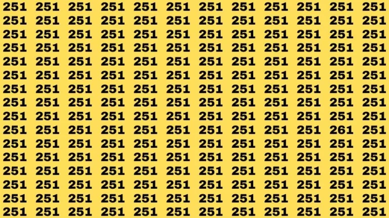 Optical Illusion Brain Challenge: If you have Hawk Eyes Find the Number 261 in 13 Secs