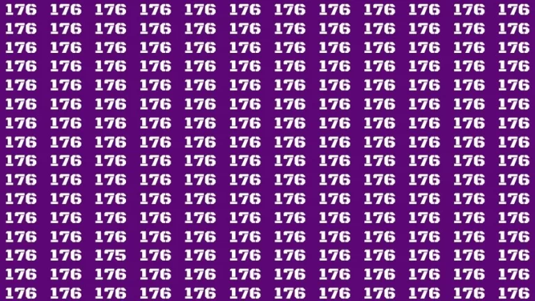 Optical Illusion Eye Test: If you have Sharp Eyes Find the Number 175 among 176 in 15 Secs