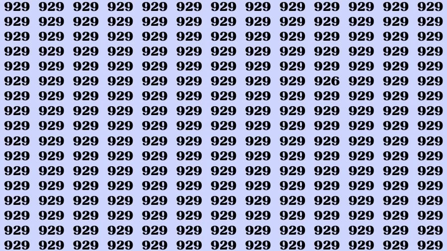 Optical Illusion Visual Test: If you have Eagle Eyes Find the Number 926 among 929 in 14 Secs