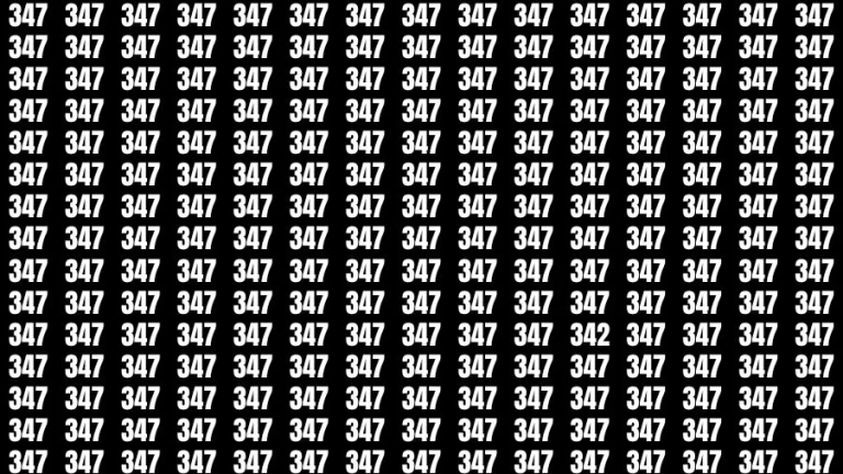 Optical Illusion Visual Test: If you have Sharp Eyes Find the Number 342 in 20 Secs