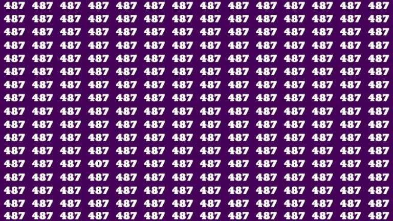 Observation Find it Out: If you have Sharp Eyes Find the number 407 among 487 in 20 Secs