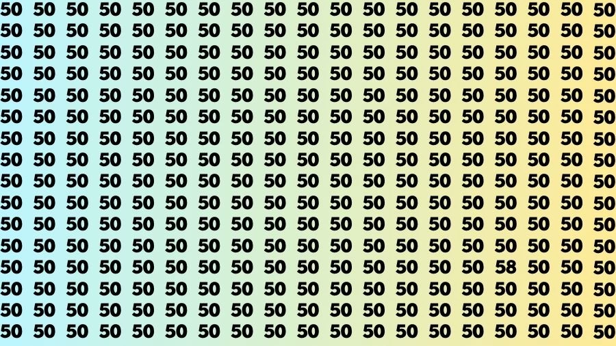 Test Visual Acuity: If you have Hawk Eyes Find the Number 58 among 50 in 13 Secs