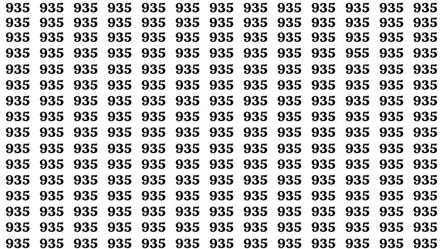 Optical Illusion Brain Challenge: If you have Hawk Eyes Find the Number 955 among 935 in 15 Secs