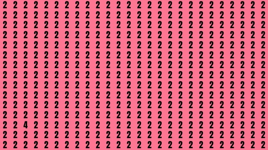 Optical Illusion Eye Test: If you have Eagle Eyes Find the Number 4 in 18 Secs