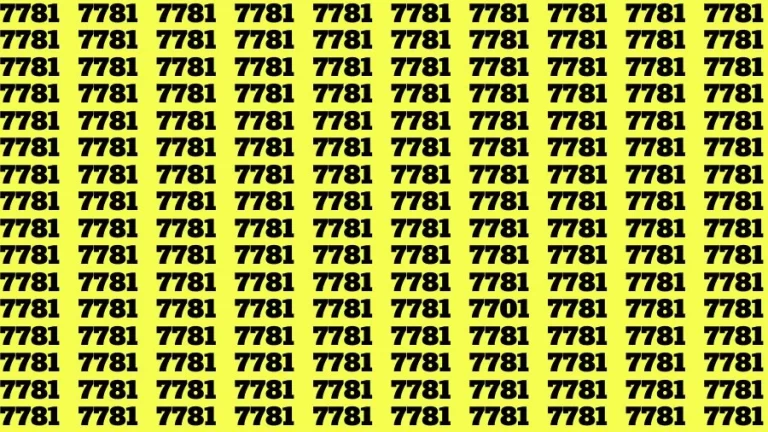 Optical Illusion Brain Challenge: If you have Hawk Eyes Find the Number 7701 among 7781 in 15 Secs