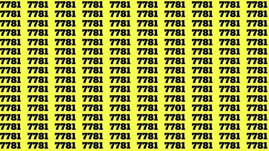 Optical Illusion Brain Challenge: If you have Hawk Eyes Find the Number 7701 among 7781 in 15 Secs