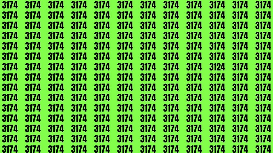 Optical Illusion Brain Test: If you have Eagle Eyes Find the Number 3124 among 3174 in 15 Secs