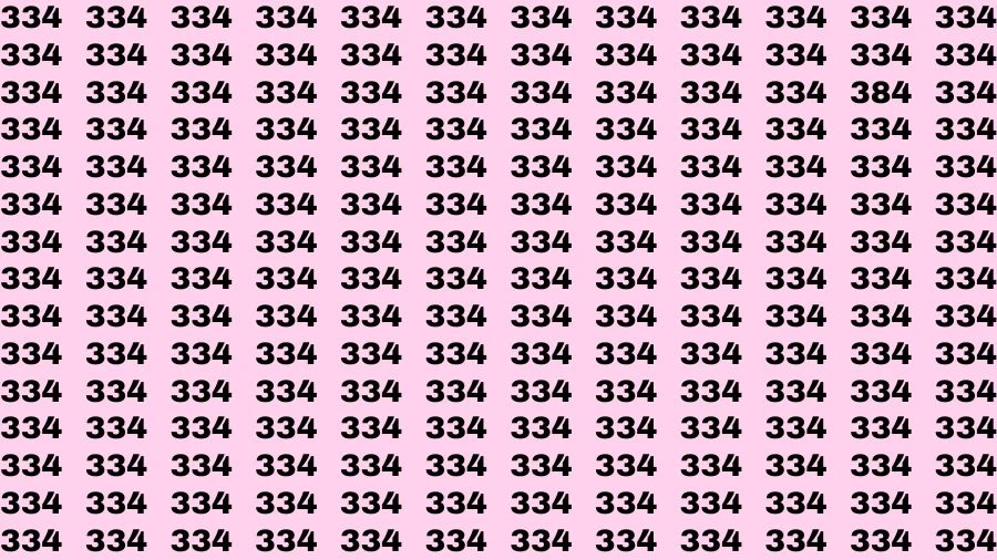 Optical Illusion Visual Test: If you have Sharp Eyes Find the Number 384 in 20 Secs