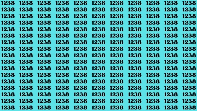 Optical Illusion Brain Challenge: If you have Sharp Eyes Find the Number 1230 among 1238 in 15 Secs