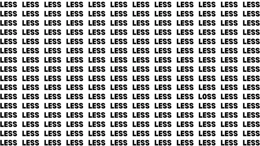 Optical Illusion Visual Test: If you have Eagle Eyes Find the Word Loss in 14 Secs