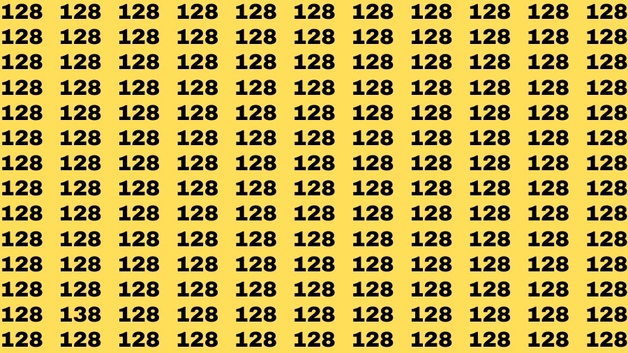 Observation Find it Out: If you have Sharp Eyes Find the number 138 among 128 in 20 Secs