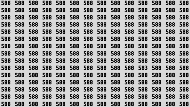 Optical Illusion Brain Challenge: If you have 50/50 Vision Find the number 583 among 588 in 14 Secs