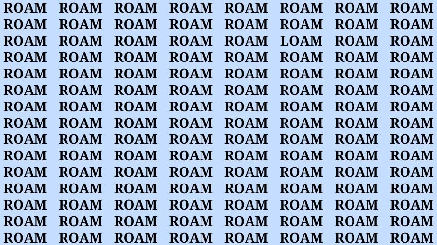 Optical Illusion Visual Test: If you have Eagle Eyes Find the Word Loam among Roam in 10 Secs