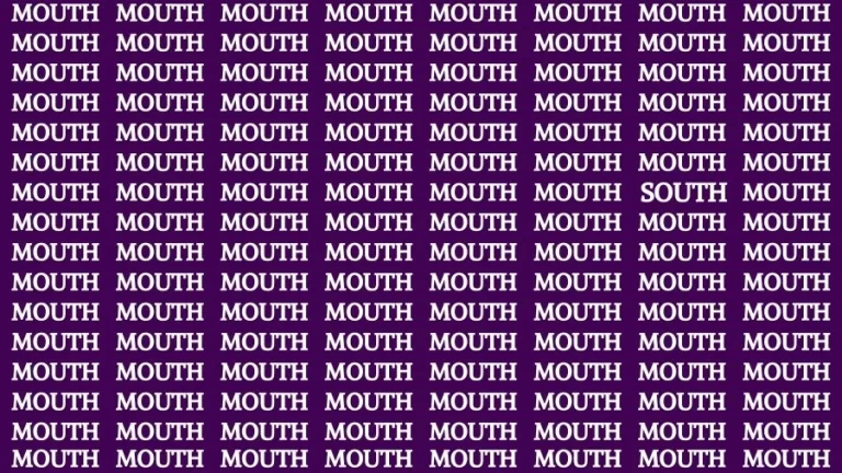 Optical Illusion Eye Test: If you have Sharp Eyes Find the Word South among Mouth in 20 Secs