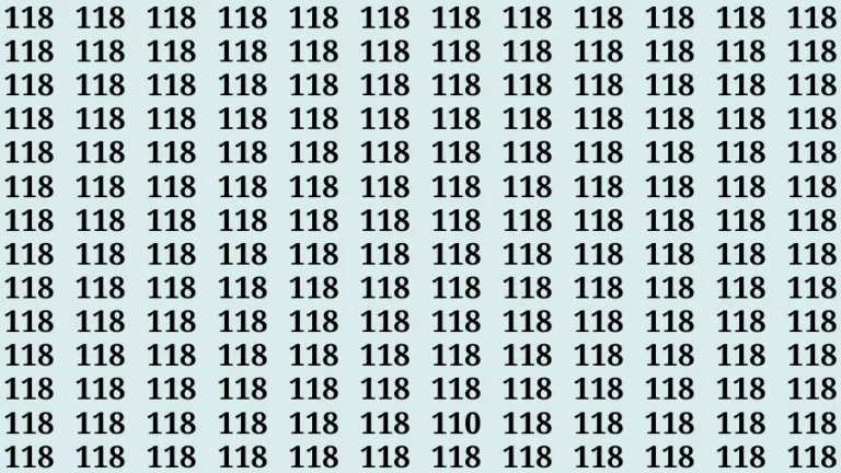 Visual Test: If you have Eagle Eyes Find the Number 110 in 15 Secs