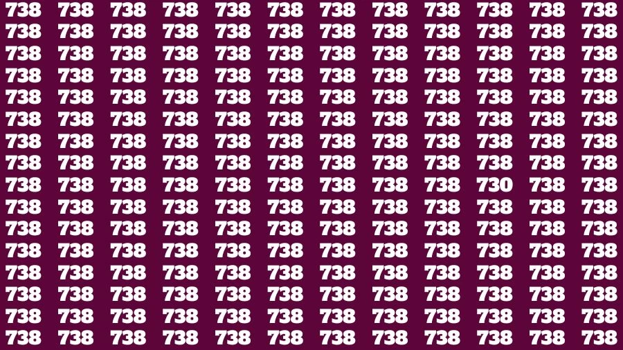 Optical Illusion Brain Challenge: If you have Hawk Eyes Find the Number 730 among 738 in 15 Secs