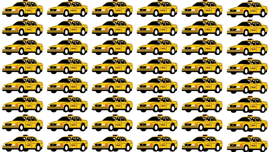 Optical Illusion Challenge: If you have Eagle Eyes find the Odd Taxi in 14 Seconds