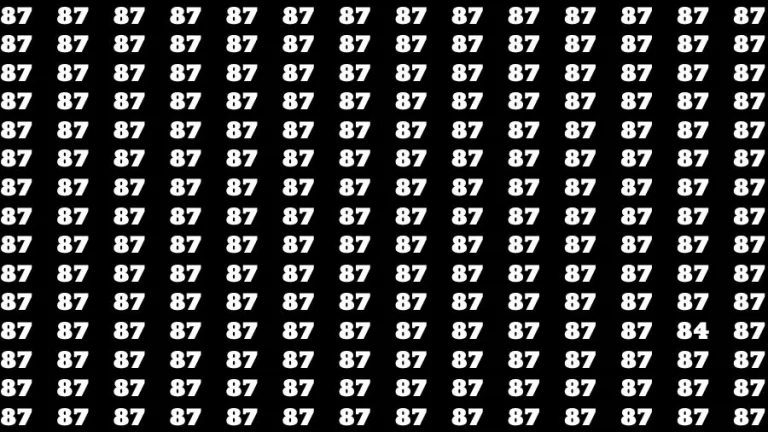 Optical Illusion Brain Challenge: If you have Hawk Eyes Find the Number 84 among 87 in 15 Secs