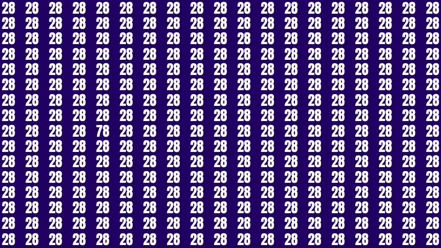 Optical Illusion Brain Challenge: If you have Hawk Eyes Find the Number 78 in 15 Secs