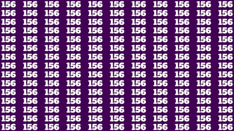 Observation Skill Test: If you have Sharp Eyes Find the Number 166 among 156 in 15 Secs