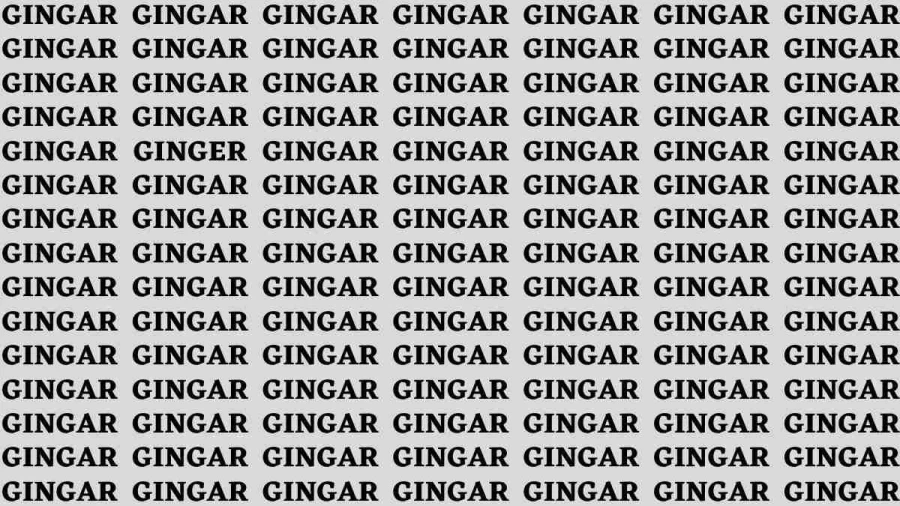 Observation Find it Out: If you have Eagle Eyes Find the Word Ginger in 12 Secs