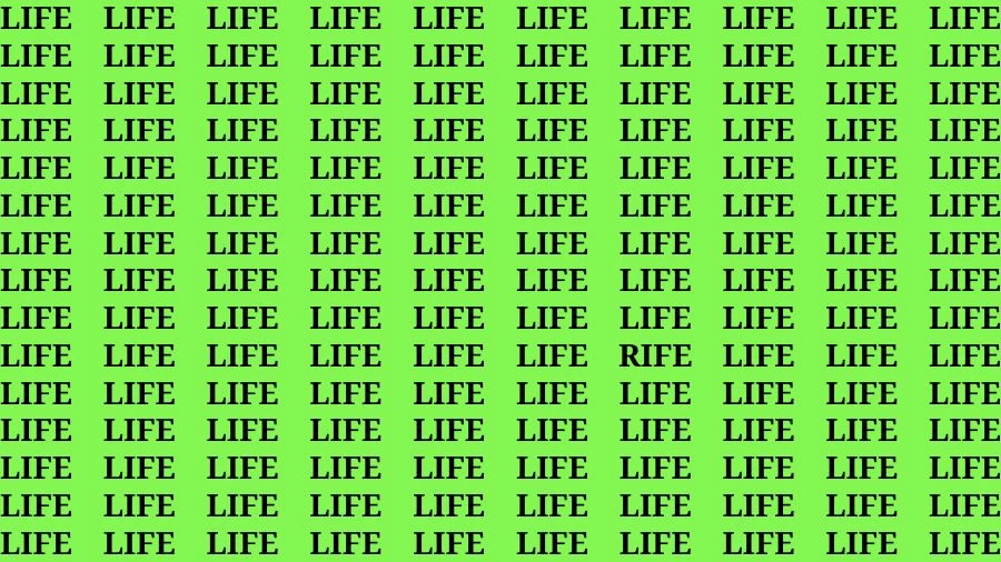 Observation Skill Test: If you have Eagle Eyes Find the Word Rife in 12 Secs