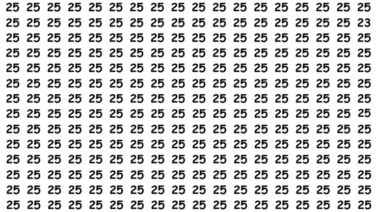 Brain Teaser Find the Number: If You Have Eagle Eyes find the Number 23 among 25 in 15 Secs