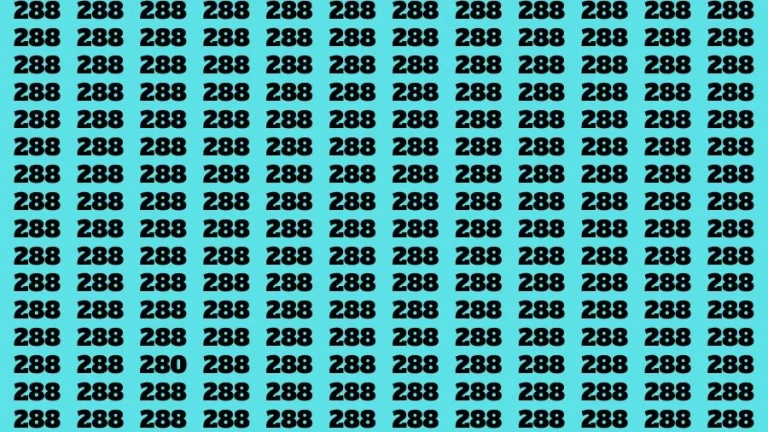 Optical Illusion Brain Challenge: If you have 50/50 Vision Find the number 280 among 288 in 12 Secs