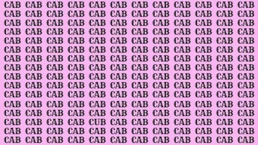 Visual Test: If you have Eagle Eyes Find the Word Cub in 12 Secs