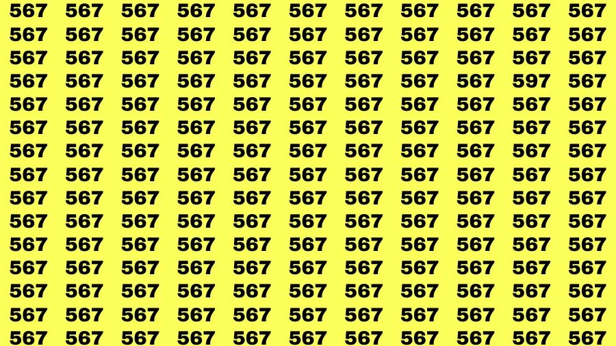 Optical Illusion Brain Challenge: If you have 50/50 Vision Find the number 597 among 567 in 12 Secs