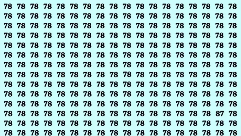 Observation Visual Test: If you have Sharp Eyes Find the Number 87 in 12 Secs