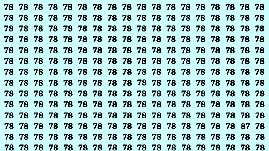 Observation Visual Test: If you have Sharp Eyes Find the Number 87 in 12 Secs