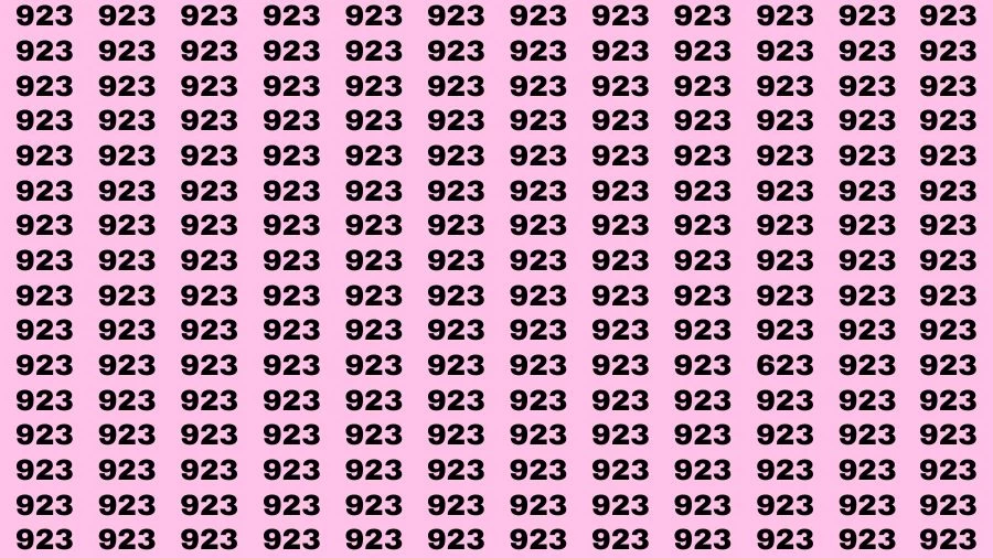 Optical Illusion Brain Challenge: If you have Hawk Eyes Find the Number 623 among 923 in 15 Secs