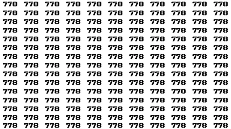 Optical Illusion Brain Challenge: If you have 50/50 Vision Find the number 770 in 15 Secs